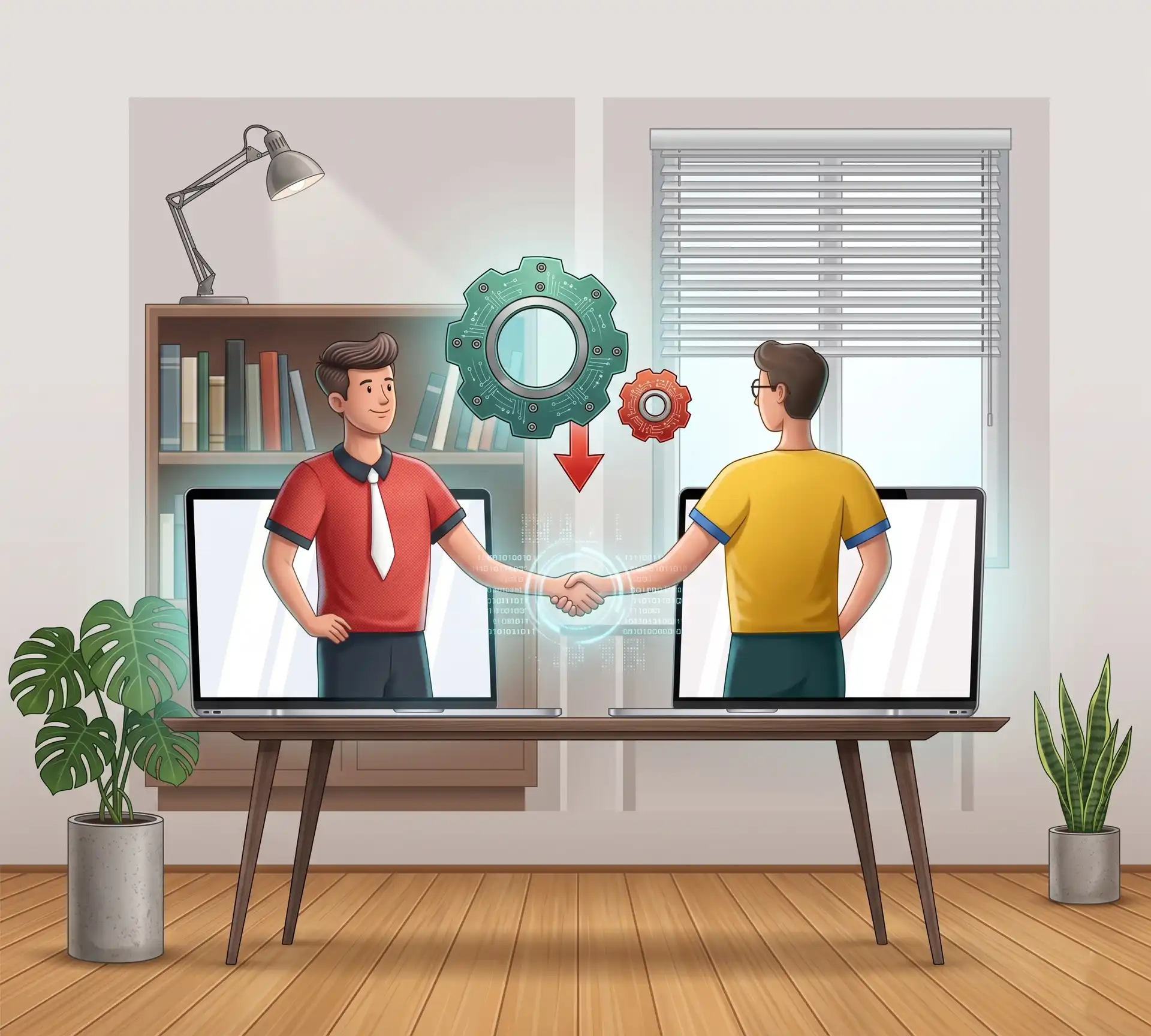 Business partnership handshake at a professional meeting